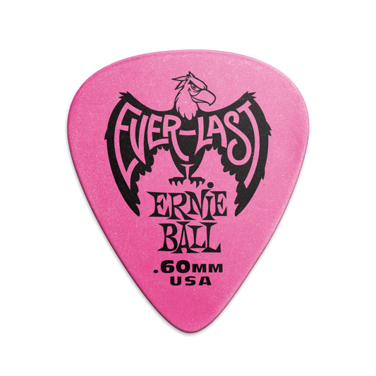 Ernie Ball Everlast 0.60mm Pink Plectrums P09179 - (Bag of 12 Picks)