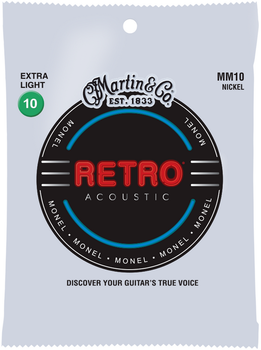 Martin Retro 10-47 Custom Light Monel Acoustic Guitar Strings MM10