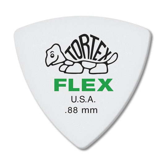 Jim Dunlop Tortex Flex Triangle .88mm Plectrums - 456P088 - (Bag of 6 Picks)