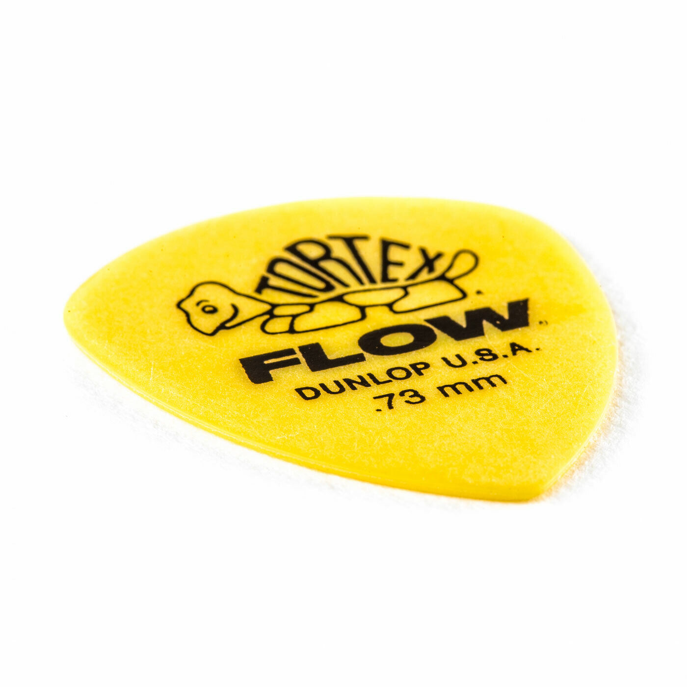 Jim Dunlop Tortex Flow Standard Grip 0.73mm Yellow Plectrums - (Bag of 12 Picks)