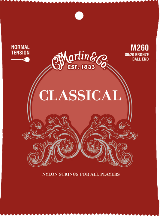 Martin Classical Bronze Wound 28-43 Normal Tension Ball End Guitar Strings M260