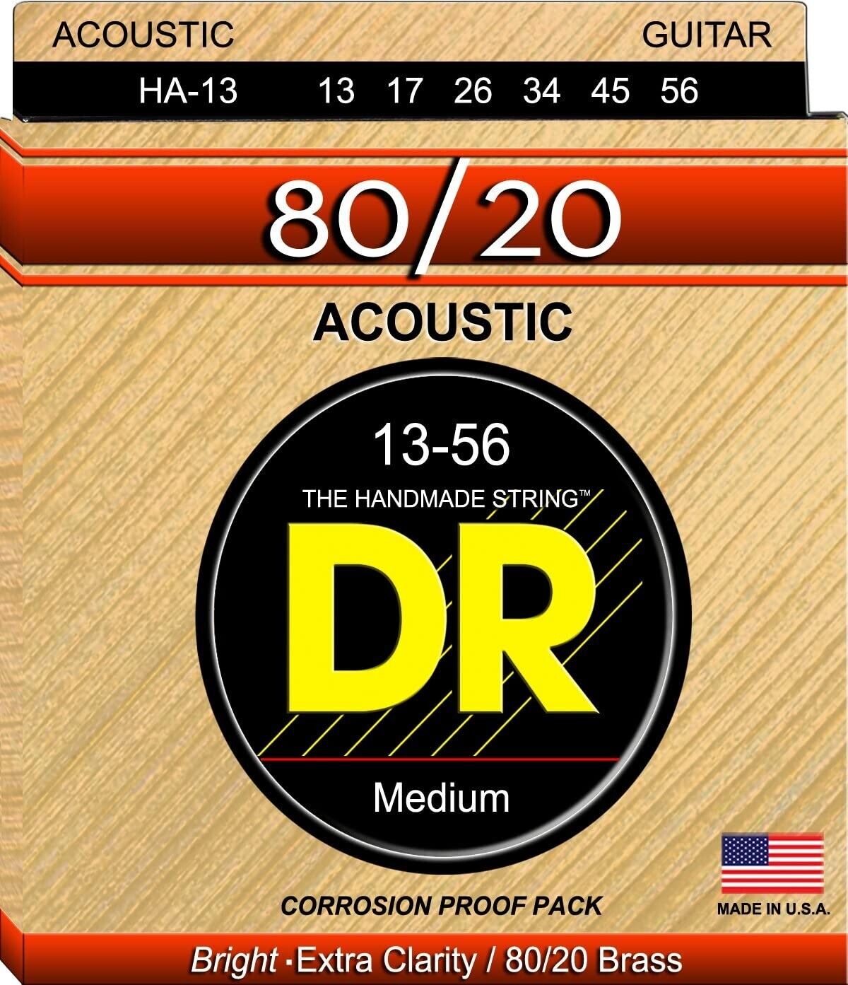 DR Strings Hi-Beam 80/20 Acoustic Medium- Heavy - HA-13