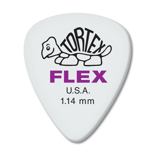 Jim Dunlop Tortex Flex Standard Grip 1.14mm Plectrums - (Bag of 12 Picks)