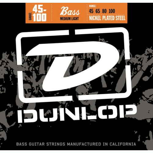 Dunlop Nickel 45-100 Medium Light Bass Guitar Strings DBN45100