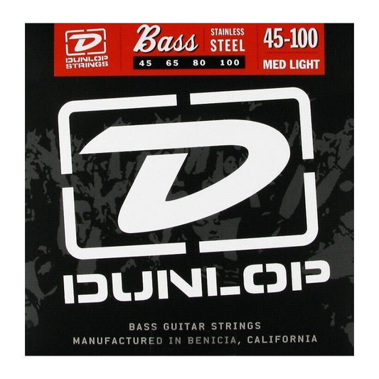 Dunlop Stainless Steel 45-100 Medium Light Bass Guitar Strings DBS45100