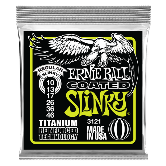 Ernie Ball Coated Titanium RPS Regular Slinky 10-46 Electric Guitar Strings 3121