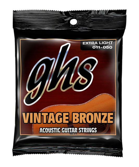 Ghs Vintage Bronze 11-50 Extra Light Acoustic Guitar Strings VNXL